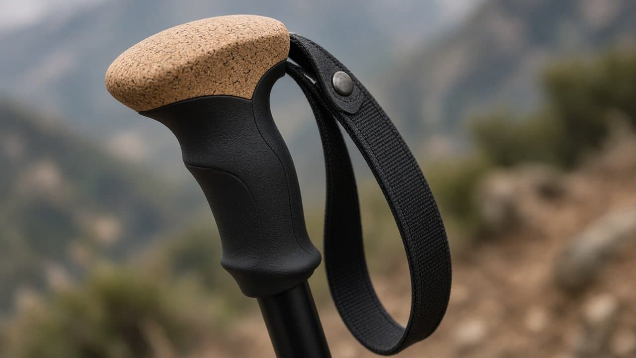 Bastones de sendero plegables — Ángulo de detalle de la pieza