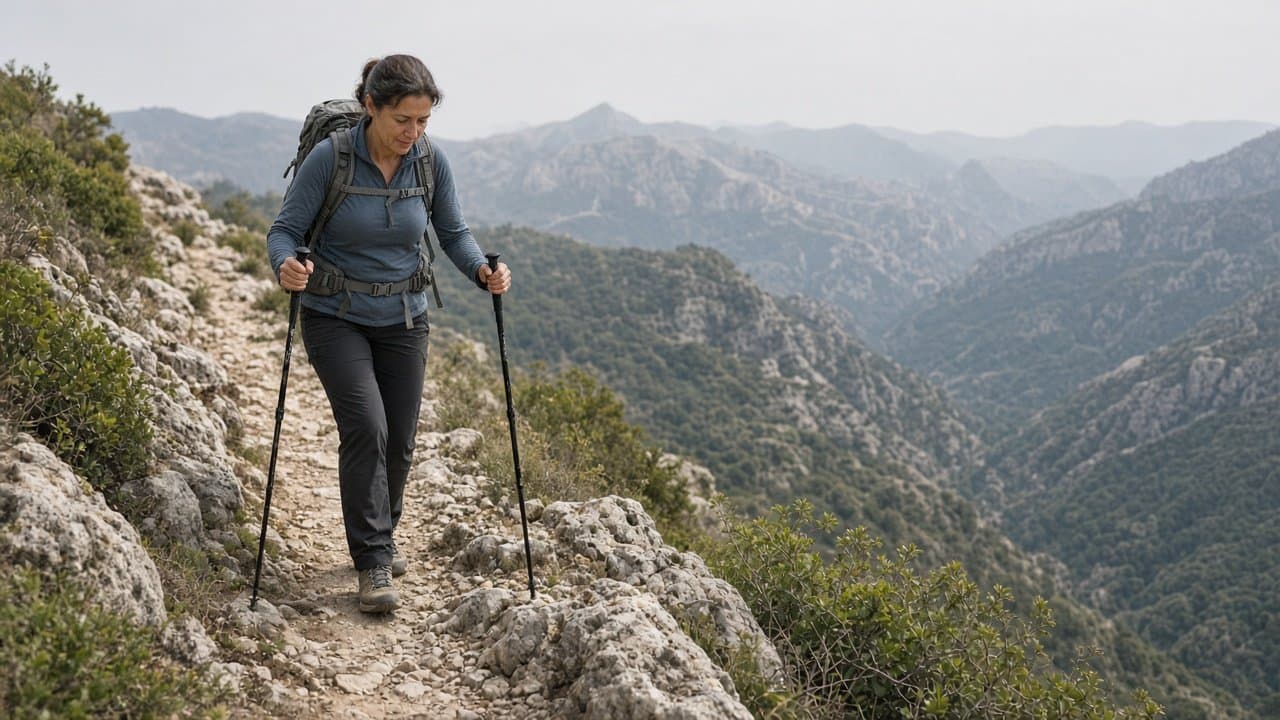Bastones de sendero plegables — Contexto de salida en terreno