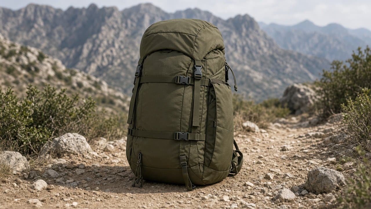 Mochila de aproximación 38 L — Plano héroe en tablero de campo